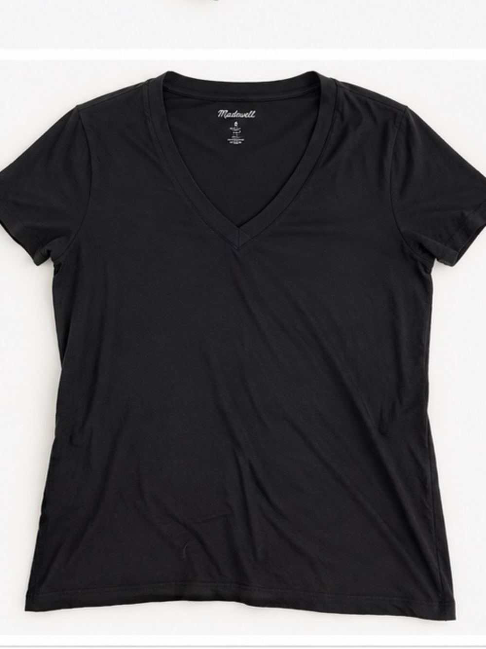 Madewell small black casual comfy cotton v neck relaxed fit short sleeve t shirt